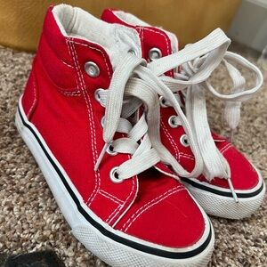 Red High-Top Kids Sneakers